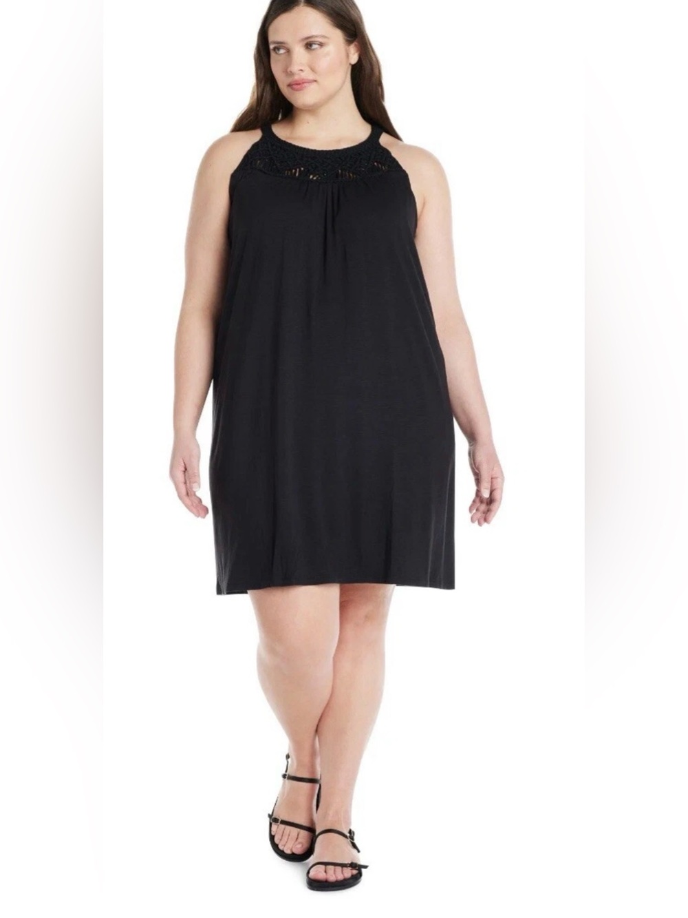 Terra & Sky Crochet Halter Chemise Dress TWO  COLORS AVAILABLE